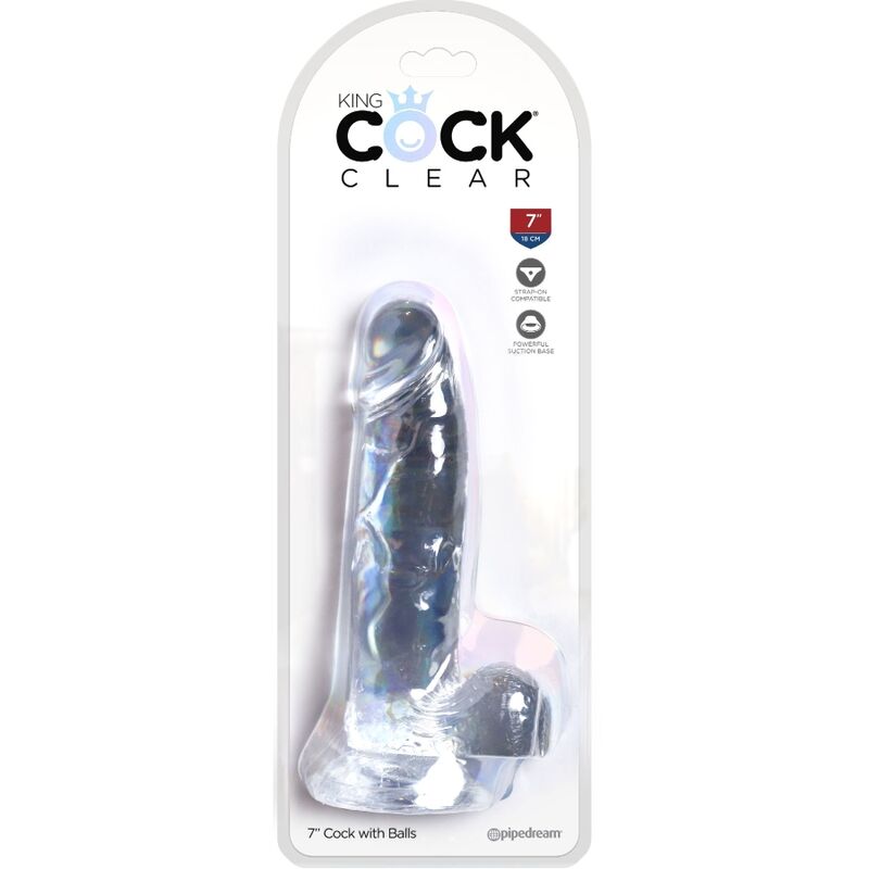 KING COCK - CLEAR PENE REALÍSTICO CON TESTÍCULOS 15.2 CM TRANSPARENTE – Bild 5