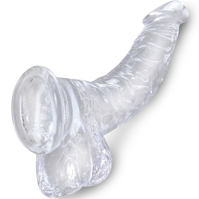 KING COCK - CLEAR PENE REALÍSTICO CURVADO CON TESTÍCULOS 16.5 CM TRANSPARENTE – Bild 4