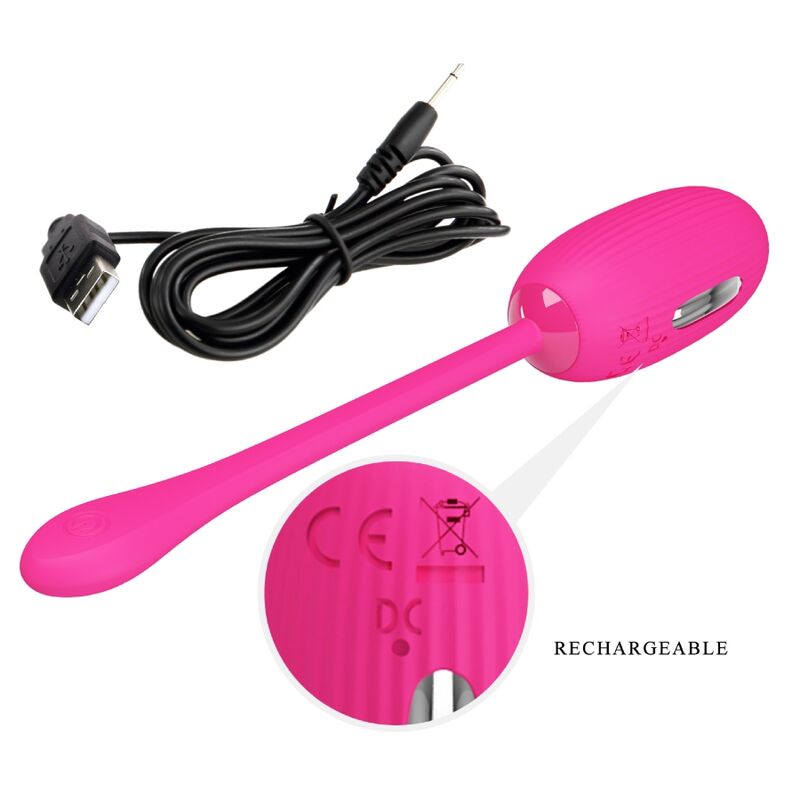 PRETTY LOVE - DOREEN WIEDERAUFLADBARES VIBRIERENDES EI MAGENTA MIT FERNBEDIENUNG – Bild 4