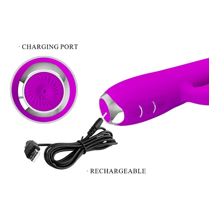 PRETTY LOVE - GLORIA WIEDERAUFLADBARER KANINCHENVIBRATOR, WASSERDICHT, LILA – Bild 7