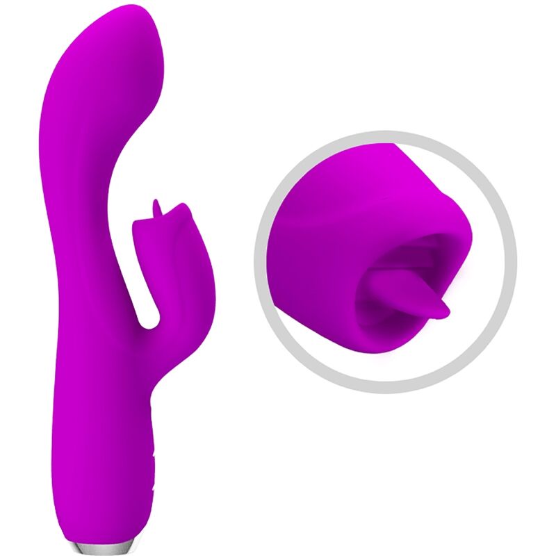 PRETTY LOVE - GLORIA WIEDERAUFLADBARER KANINCHENVIBRATOR, WASSERDICHT, LILA – Bild 6