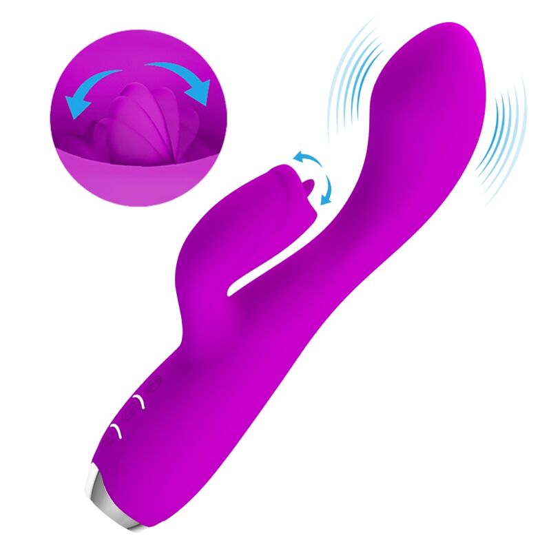 PRETTY LOVE - GLORIA WIEDERAUFLADBARER KANINCHENVIBRATOR, WASSERDICHT, LILA – Bild 3