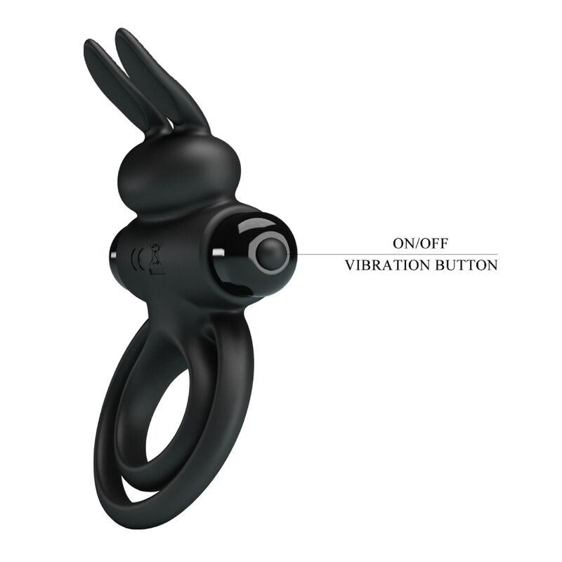 PRETTY LOVE - VIBRATOR III KANINCHENRING FÜR SCHWARZEN PENIS – Bild 6