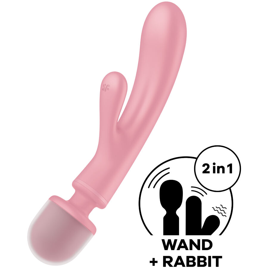 SATISFYER - TRIPLE LOVER MASAJEADOR VIBRADOR RABBIT ROSA – Bild 7