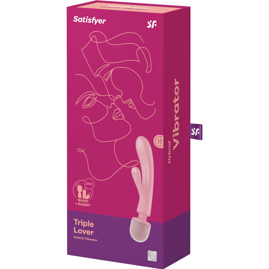 SATISFYER – TRIPLE LOVER MASAJEADOR VIBRADOR RABBIT ROSA