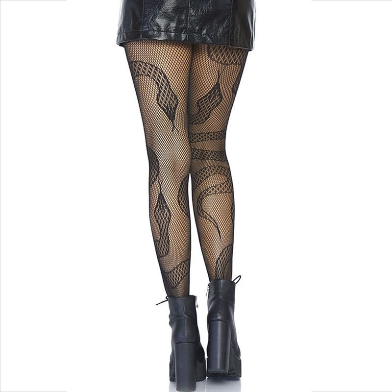 LEG AVENUE - STRÜMPFE NET SNAKES SCHWARZ – Bild 3