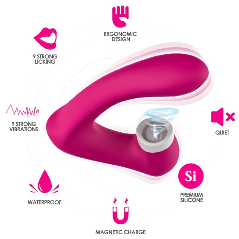ARMONY - SECRETKISS LECKEN VIBRIERENDE KLITORIS & VIBRATOR GEBOGENES FUCHSIA – Bild 3