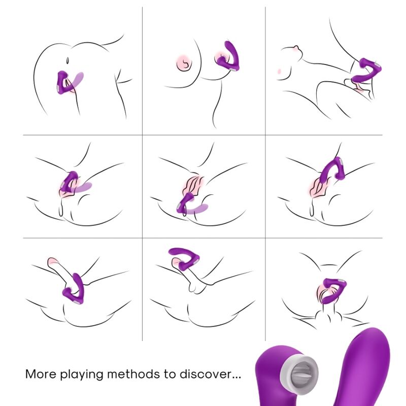 ARMONY - SECRETKISS LECKT VIBRIERENDEN CLIT UND VIBRATOR, GEBOGEN LILA – Bild 4