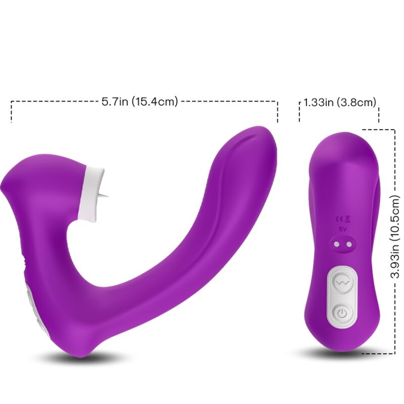 ARMONY - SECRETKISS LECKT VIBRIERENDEN CLIT UND VIBRATOR, GEBOGEN LILA – Bild 3