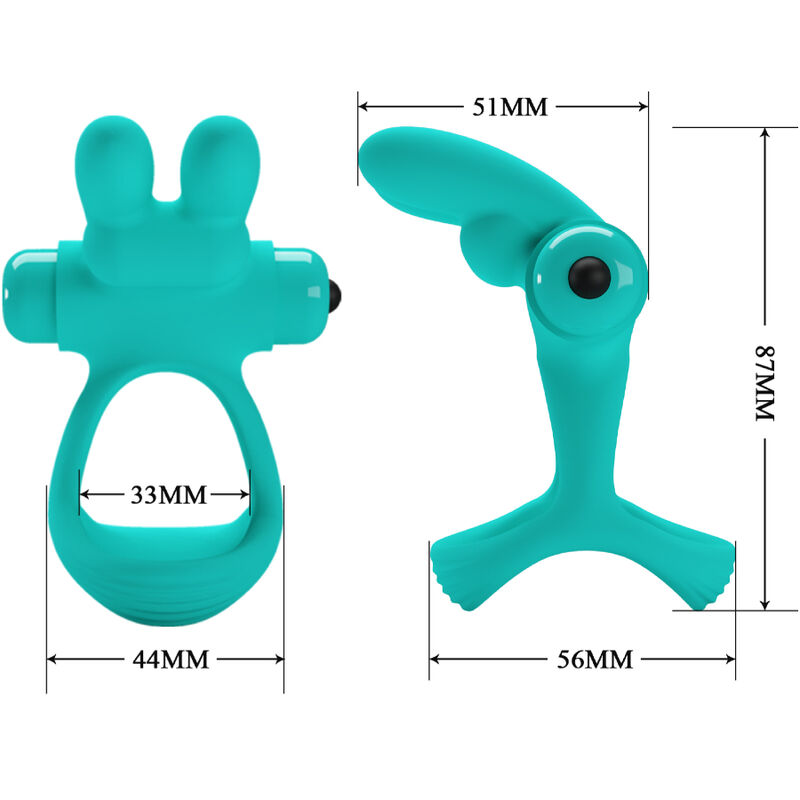 PRETTY LOVE - DANTE GREEN RABBIT VIBRATORRING – Bild 5