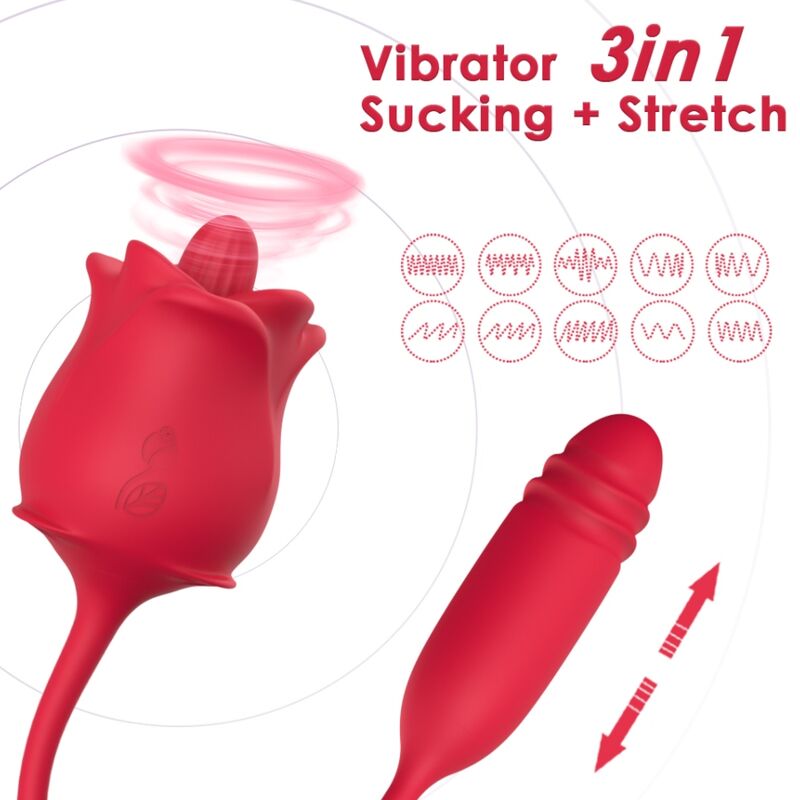 ARMONY - 3-IN-1 ROSA, STIMULATOR, SAUG- UND UP&DOWN-FUNKTION MIT ROTEM SCHWANZ
