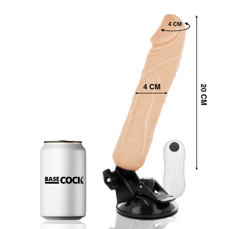 BASECOCK – VIBRADOR REALÍSTICO CONTROL REMOTO NATURAL 20 CM -O- 4 CM