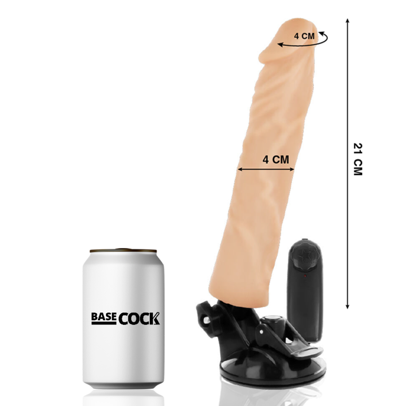 BASECOCK - REALISTISCHER VIBRATOR MIT FERNBEDIENUNG NATÜRLICHER 21 CM – Bild 3