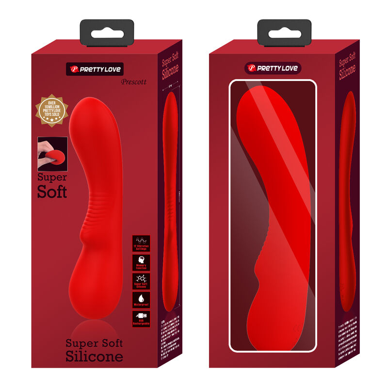 PRETTY LOVE - PRESCOTT WIEDERAUFLADBARER VIBRATOR ROT – Bild 4