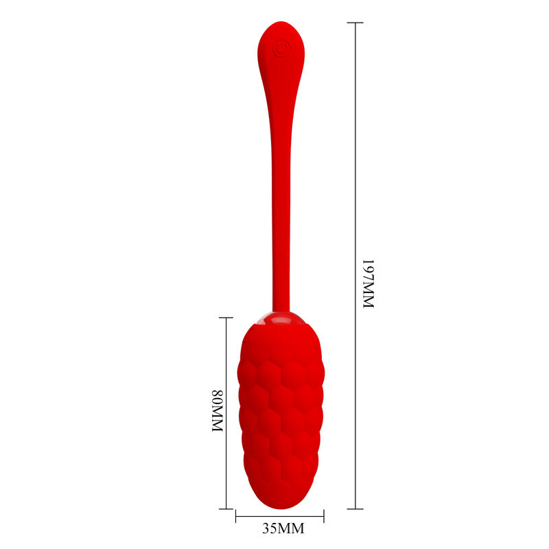 PRETTY LOVE - VIBRIERENDES EI MIT ROTER WIEDERAUFLADBARER MEERESTEXTUR – Bild 4