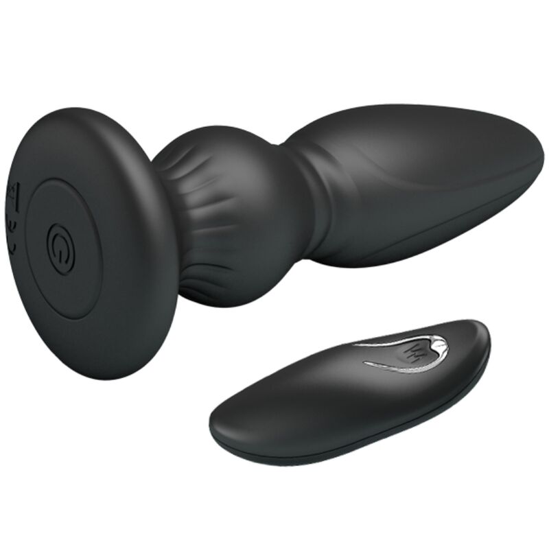 MR PLAY - LEISTUNGSSTARKER VIBRATOR MIT FERNBEDIENUNG, ANALSTECKER, SCHWARZ – Bild 4