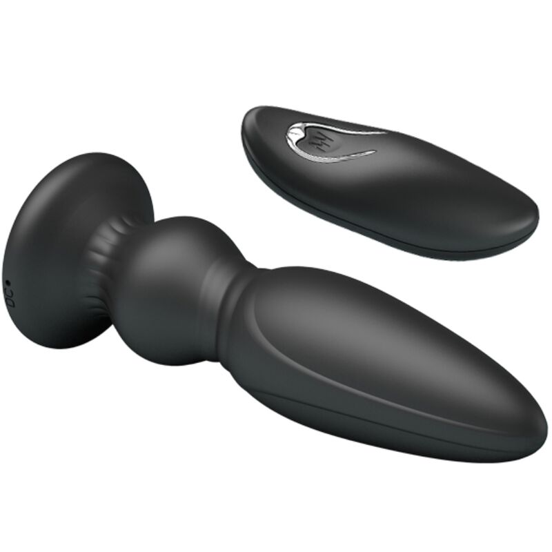 MR PLAY - LEISTUNGSSTARKER VIBRATOR MIT FERNBEDIENUNG, ANALSTECKER, SCHWARZ – Bild 3