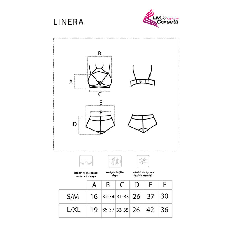 LIVCO CORSETTI FASHION - LINERA FOR THE SENSES COLLECTION SUJETADOR + PANTY NEGRO – Bild 3