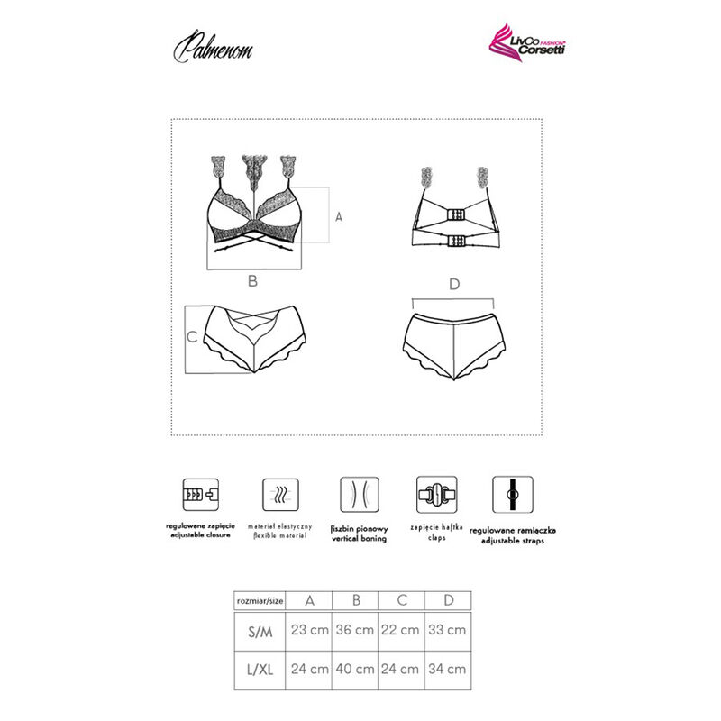 LIVCO CORSETTI FASHION - PALMENOM LC 90614 SUJETADOR + PANTY NEGRO – Bild 4