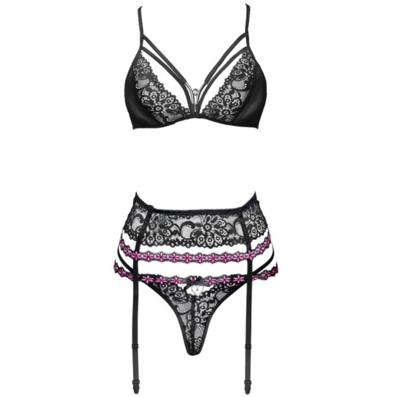 LIVCO CORSETTI FASHION - SNEHANA LC 90443 SUJETADOR + LIGUERO + PANTY NEGRO – Bild 4