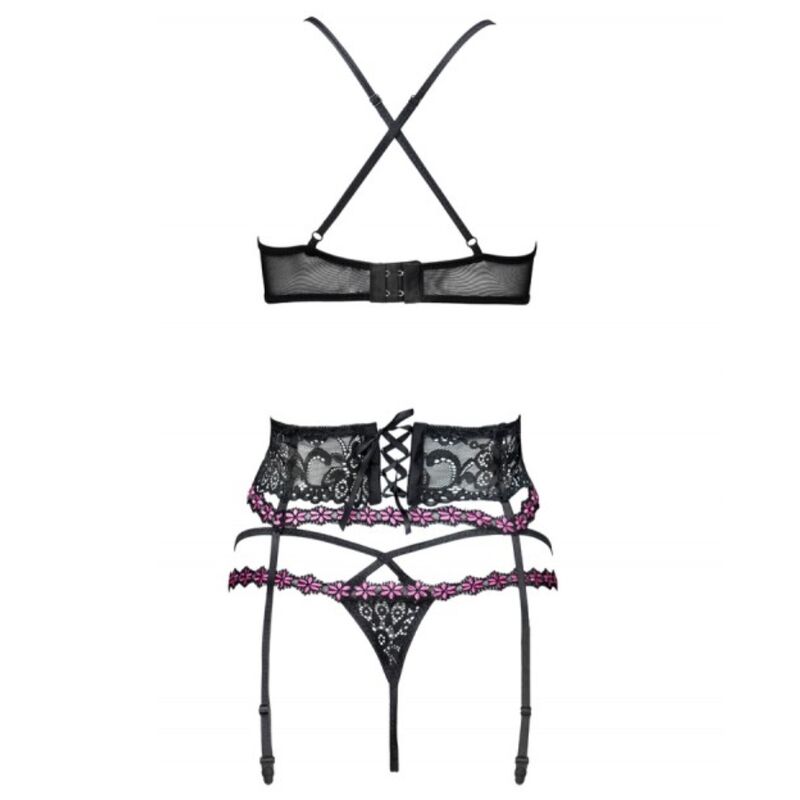 LIVCO CORSETTI FASHION - SNEHANA LC 90443 SUJETADOR + LIGUERO + PANTY NEGRO – Bild 3