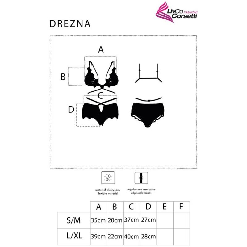 LIVCO CORSETTI FASHION - DREZNA LC 90733 SUJETADOR + PANTY NEGRO – Bild 5