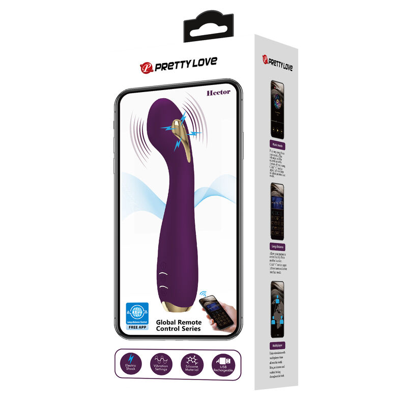 PRETTY LOVE - HECTOR ELECTROSHOCK VIBRATOR PER APP-STEUERUNG LILA – Bild 6