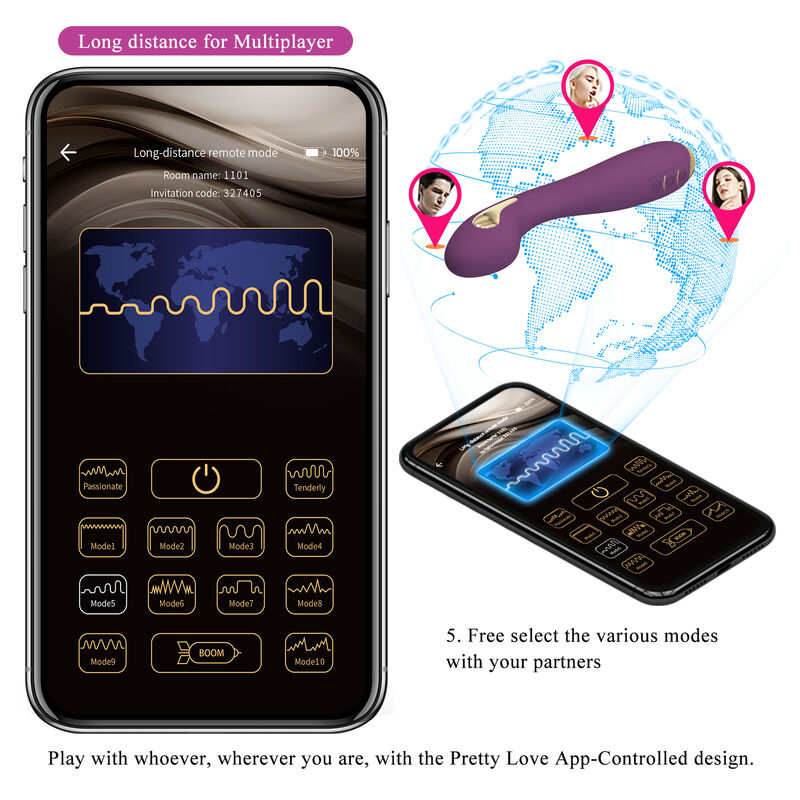 PRETTY LOVE - HECTOR ELECTROSHOCK VIBRATOR PER APP-STEUERUNG LILA – Bild 10