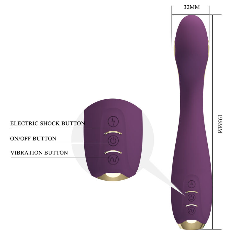 PRETTY LOVE - HECTOR ELECTROSHOCK VIBRATOR PER APP-STEUERUNG LILA – Bild 4