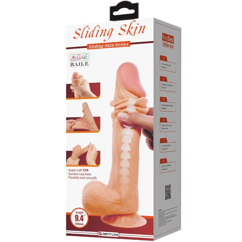 PRETTY LOVE - SLIDING SKIN SERIES REALISTISCHER DILDO MIT SLIDING SKIN SAUGNAPF 24 CM – Bild 3