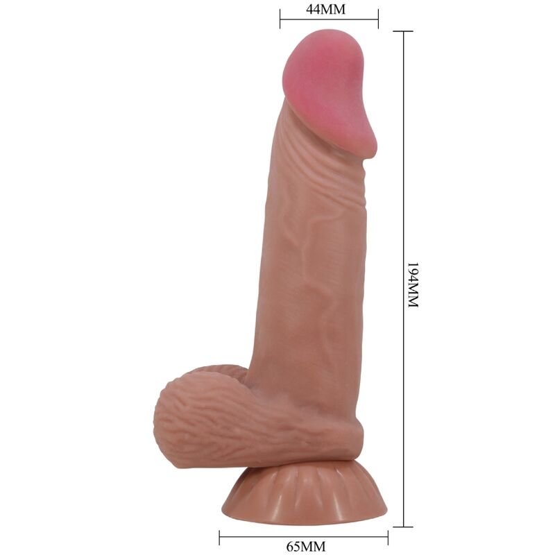 PRETTY LOVE - SLIDING SKIN SERIES REALISTISCHER DILDO MIT SCHIEBENDEM BRAUNEN HAUTSAUGNAPF 19,4 CM – Bild 5
