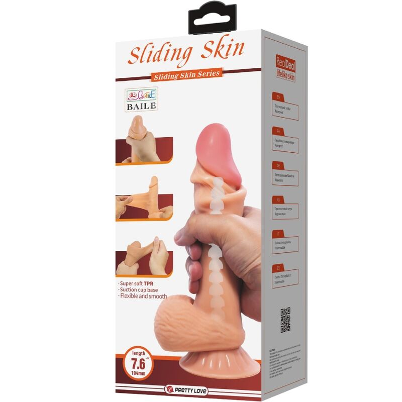 PRETTY LOVE - SLIDING SKIN SERIES REALISTISCHER DILDO MIT SLIDING SKIN SAUGNAPF 19,4 CM – Bild 7