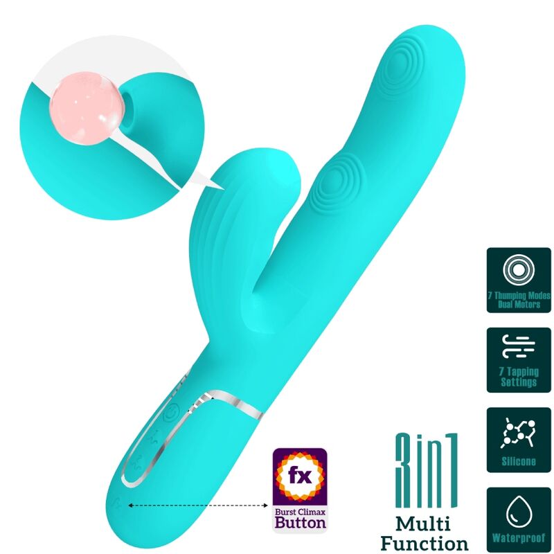 PRETTY LOVE - PERLITA MULTIFUNKTIONS-3-IN-1-G-PUNKT-VIBRATOR AQUA GRÜN – Bild 4