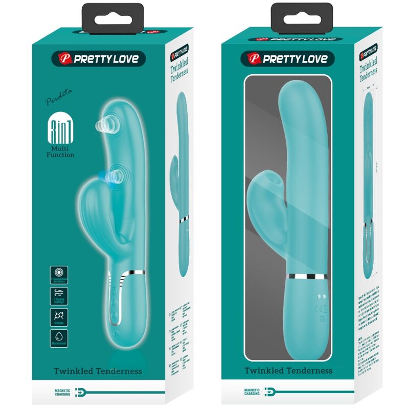 PRETTY LOVE - PERLITA MULTIFUNKTIONS-3-IN-1-G-PUNKT-VIBRATOR AQUA GRÜN – Bild 3