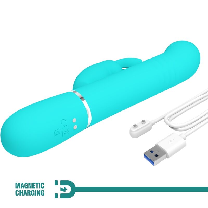 PRETTY LOVE - COALE RABBIT VIBRATOR PERLEN AQUAGRÜN – Bild 7