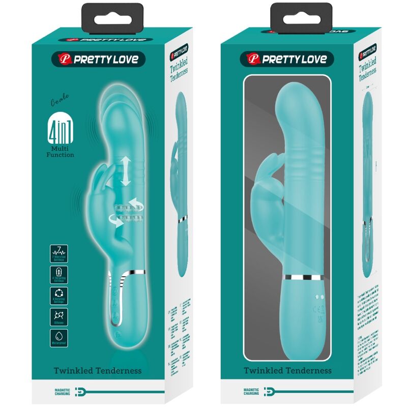 PRETTY LOVE - COALE RABBIT VIBRATOR PERLEN AQUAGRÜN – Bild 8