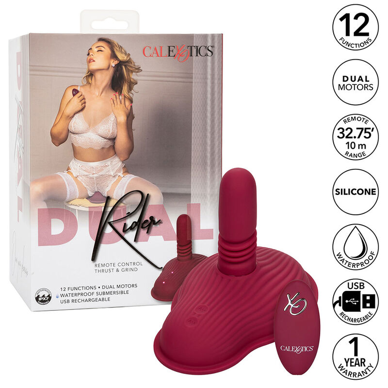 CALEXOTICS - RIDER MASSAGER DOPPELMOTOR FERNBEDIENUNG ROT – Bild 14