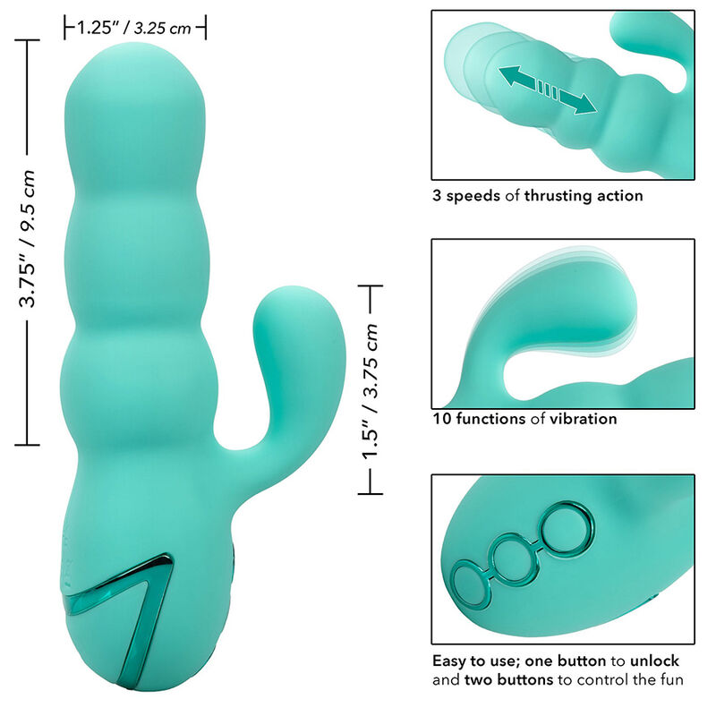 CALEXOTICS - DEL MAR DIVA VIBRATOR RABBIR AQUA GRÜN VON CALIFORNIA DREAMING – Bild 8