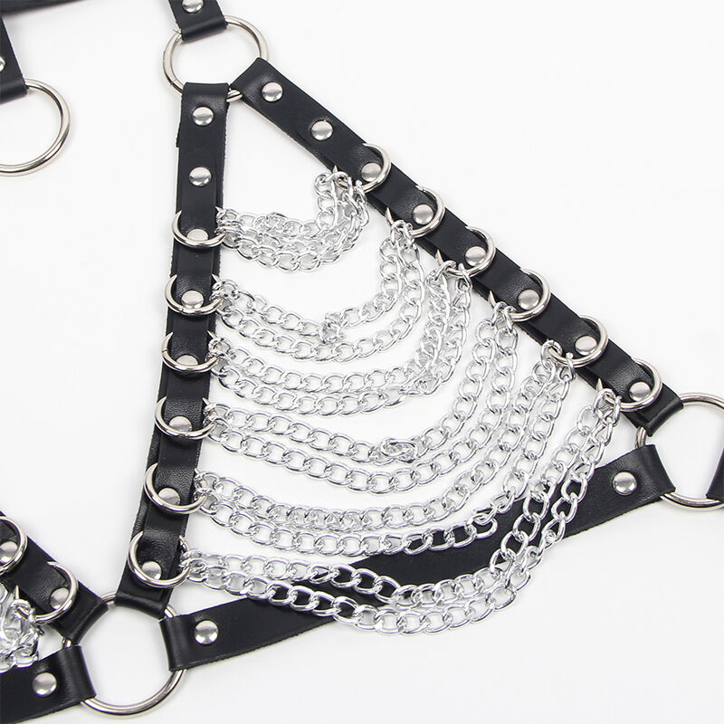SUBBLIME - HARNESS-BH UND HALSKETTE MIT KETTEN EINE GRÖSSE – Bild 5