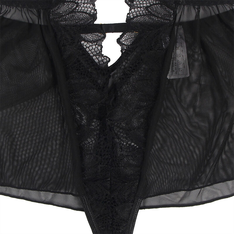 SUBBLIME - TEDDY CUELLO HALTER ESPALDA DESCUBIERTA ENCAJE NEGRO S/M - Image 8