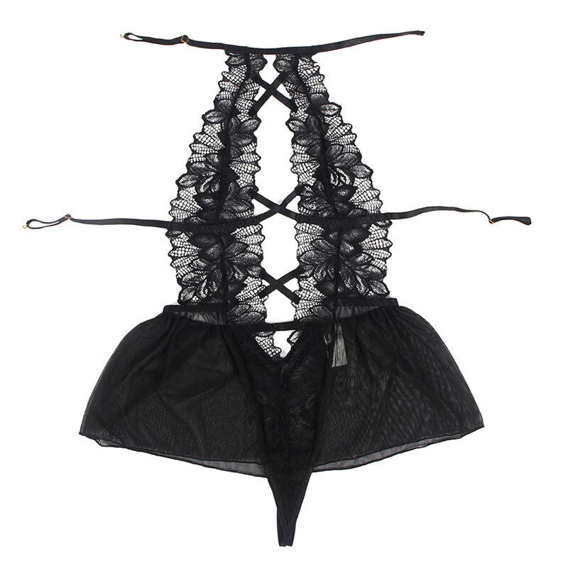SUBBLIME - TEDDY CUELLO HALTER ESPALDA DESCUBIERTA ENCAJE NEGRO S/M - Image 7