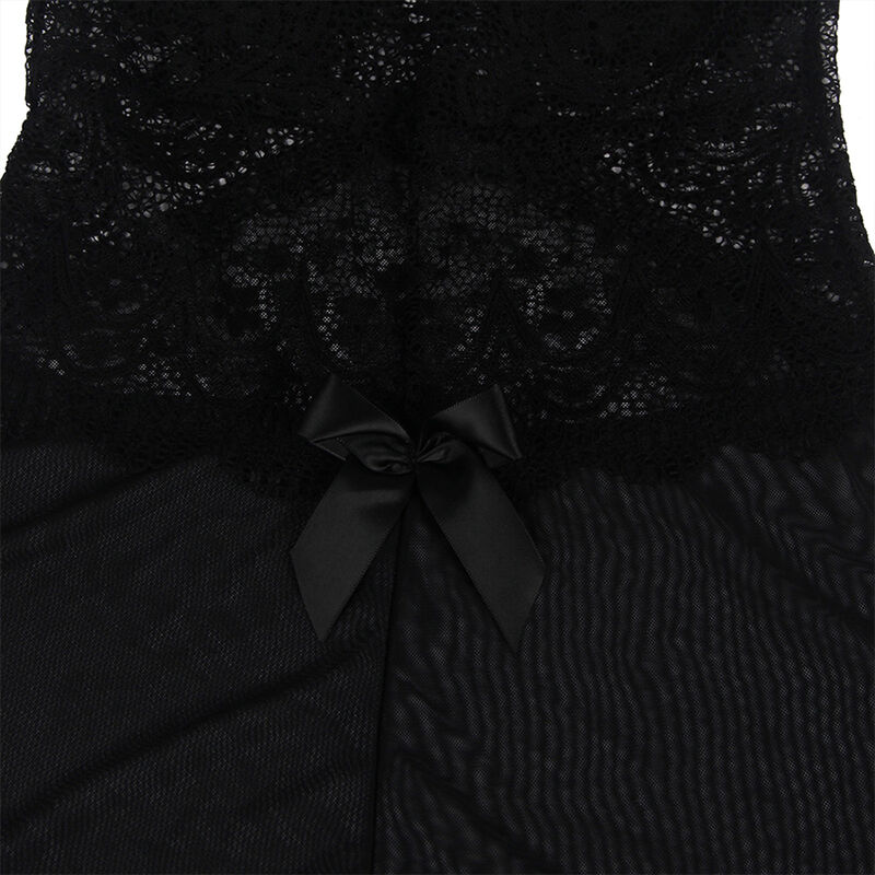 SUBBLIME - BABYDOLL TELA DE TUL DETALLE ENCAJE Y FLOR NEGRO S/M – Bild 7