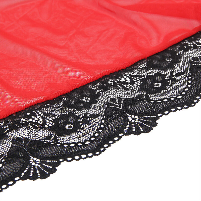 SUBBLIME - BATA TELA TRANSPARENTE DETALLE ENCAJE ROJO S/M – Bild 10
