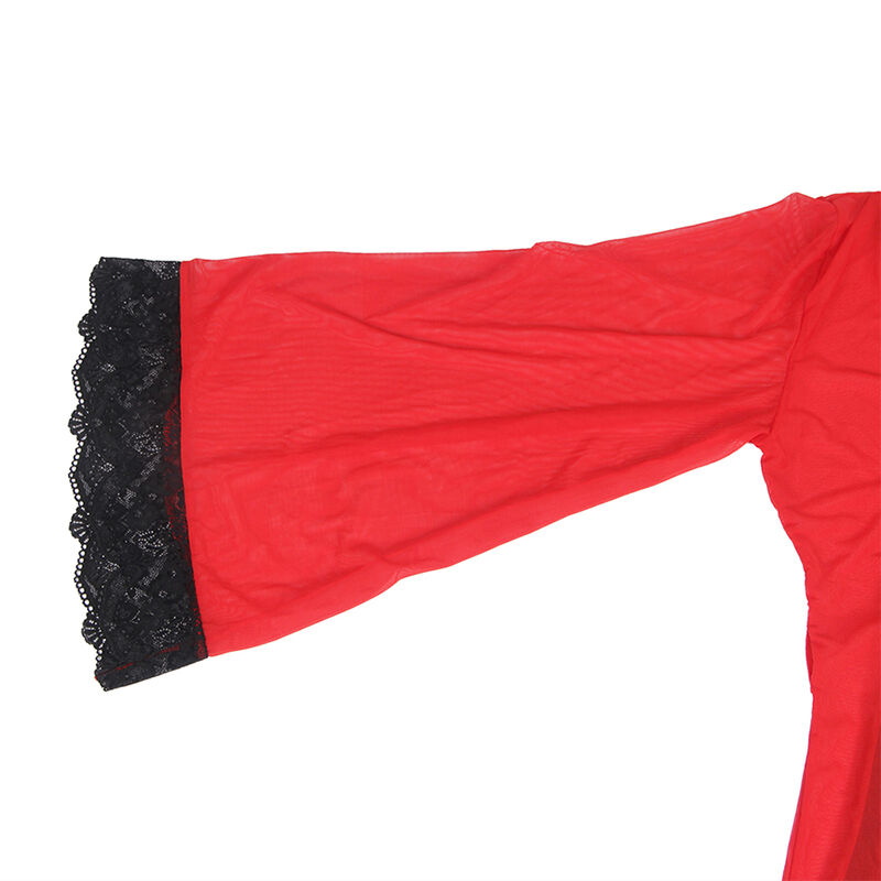 SUBBLIME - BATA TELA TRANSPARENTE DETALLE ENCAJE ROJO S/M – Bild 8