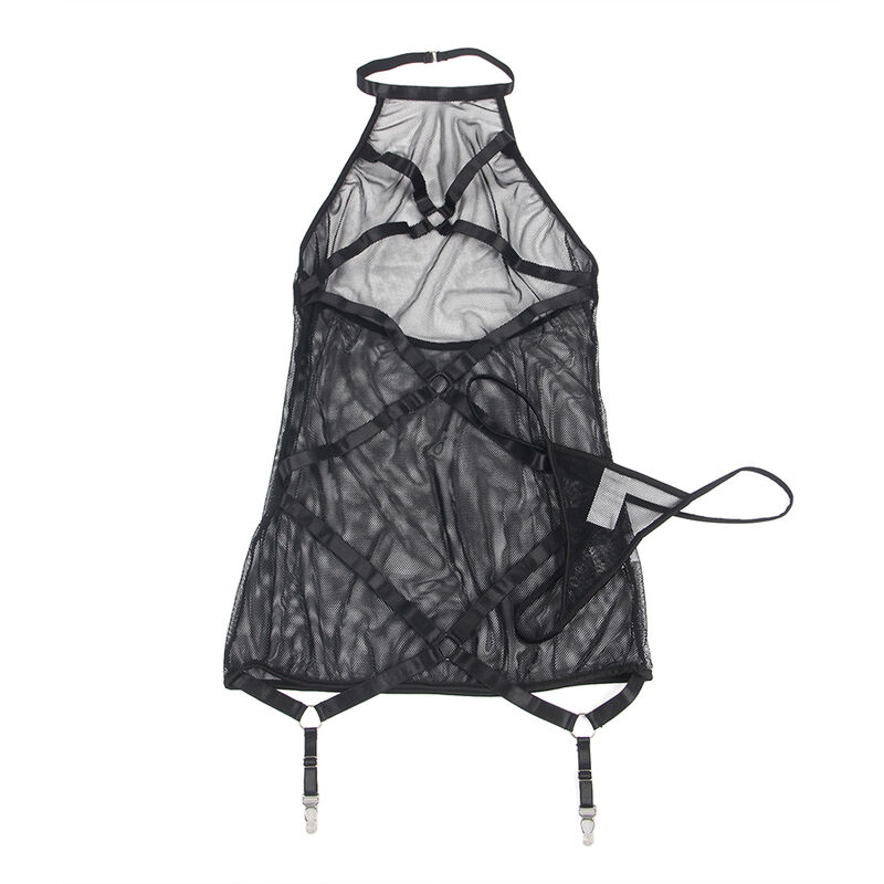 SUBBLIME - VESTIDO TRANSPARENTE CUELLO HALTER NEGRO S/M – Bild 7