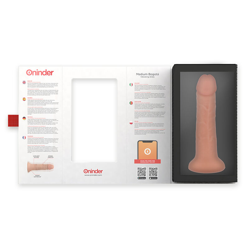 ONINDER - MITTLERER BOGOTÁ-VIBRATORDILDO MIT 9 GESCHWINDIGKEITEN NATÜRLICH 20 CM -O- 4.2 CM - KOSTENLOSE APP – Bild 3