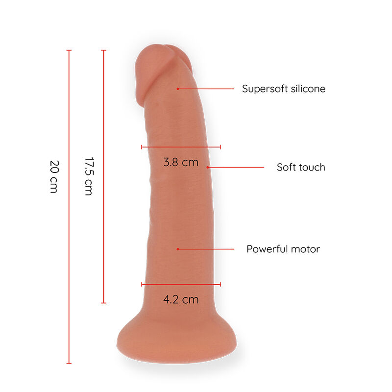 ONINDER - MITTLERER BOGOTÁ-VIBRATORDILDO MIT 9 GESCHWINDIGKEITEN NATÜRLICH 20 CM -O- 4.2 CM - KOSTENLOSE APP – Bild 5