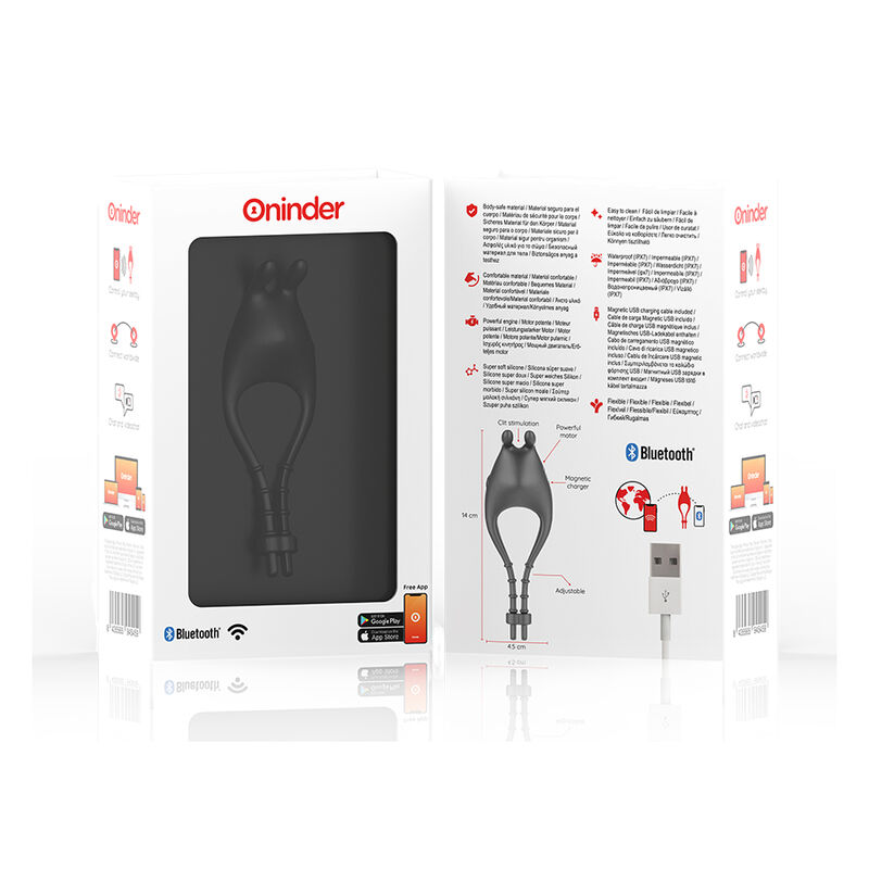ONINDER - PAMPA WIEDERAUFLADBARER EINSTELLBARER VIBRATORRING MIT KLITORISSTIMULATOR 10 GESCHWINDIGKEITEN - KOSTENLOSE APP – Bild 5