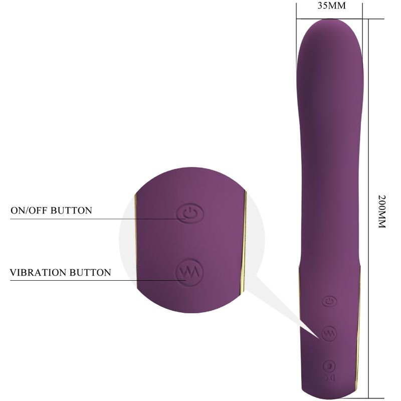 PRETTY LOVE - ETHAN WIEDERAUFLADBARER VIBRATOR LILA – Bild 5