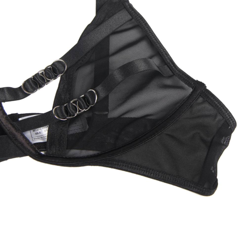 SUBBLIME - ZWEITEILIGES SET AUS TRANSPARENZ-BH UND S/M-STREIFEN – Bild 10